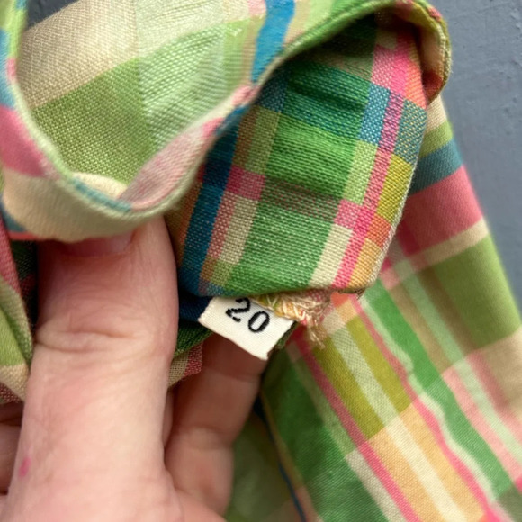 Vintage Arkin Collection plaid sleeveless  dress, size 20 (modern L/XL) - Picture 11 of 11